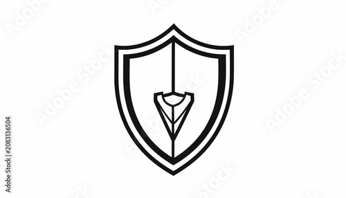 Bild auf Leinwand Shield with flower emblem icon.