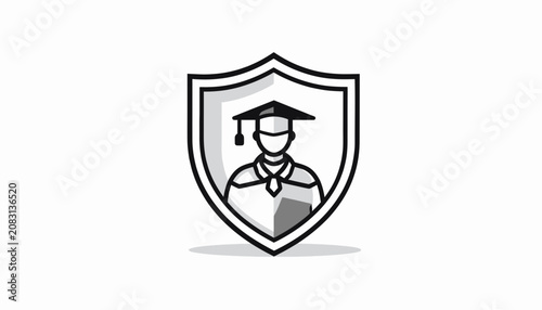 Fotografie Graduate Student Icon Shield Logo.