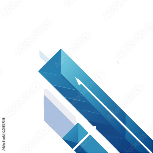 Blue Abstract Geometric Shapes with Arrows