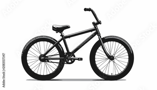Fotografi Black BMX bike with fat tires.