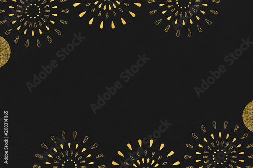 Japanese modern pattern washi paper background. Abstract firework design with the texture of Japanese paper.
