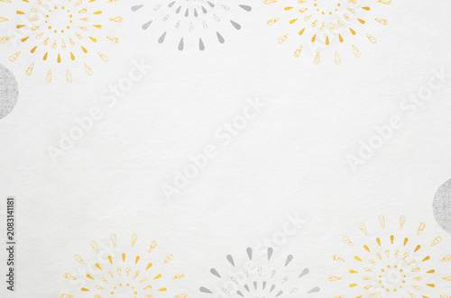 Japanese modern pattern washi paper background. Abstract firework design with the texture of Japanese paper.