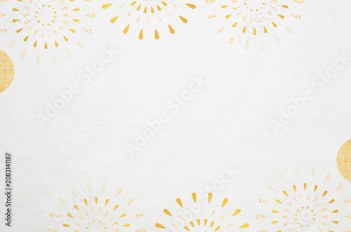 Japanese modern pattern washi paper background. Abstract firework design with the texture of Japanese paper.