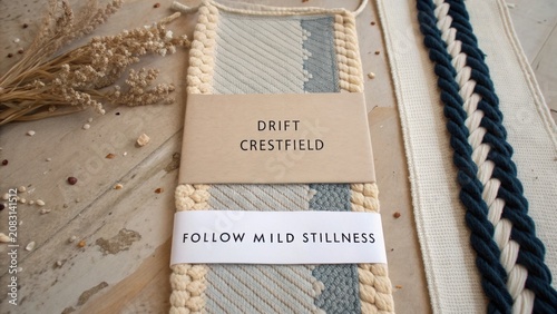 Elegant textile art piece showcasing woven patterns with soft colors and a calming aesthetic for home decor inspirations