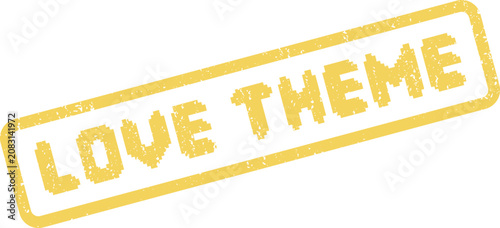 Fotografie Yellow distressed textured rubber stamp displaying the heartwarming words Love T