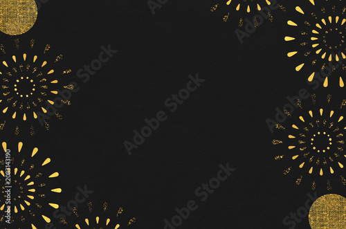 Japanese modern pattern washi paper background. Abstract firework design with the texture of Japanese paper.