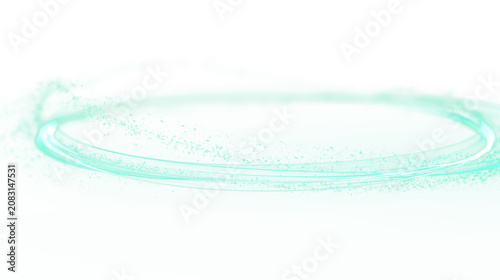 Tableau sur toile Transparent png of glowing green swirl light effect with twirling dust particles