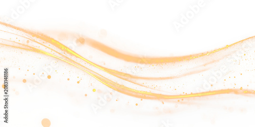 Fotografía Transparent PNG golden dust lines overlay with glowing sparkling particles and s