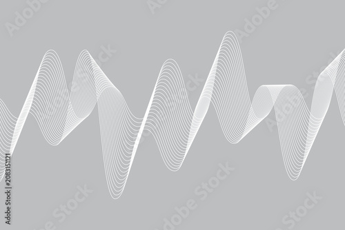 Canvastavla White Waveforms on Gray Background