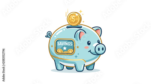 Piggy Bank Savings Vector Illustration