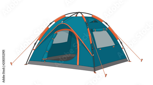 Modern Camping Tent Vector Illustration