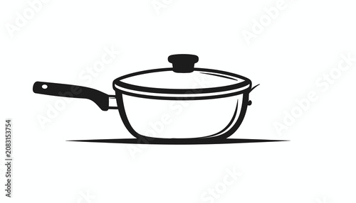 Εκτύπωση καμβά Cooking Pan with Handle and Lid.