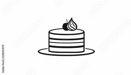 A simple drawing of cake dessert.