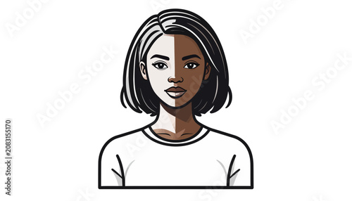 Young woman with short hair portrait.