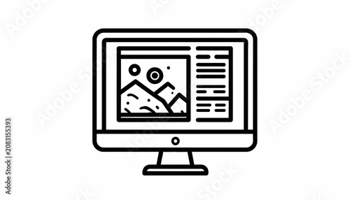 Computer Monitor Displaying Graphic Design.