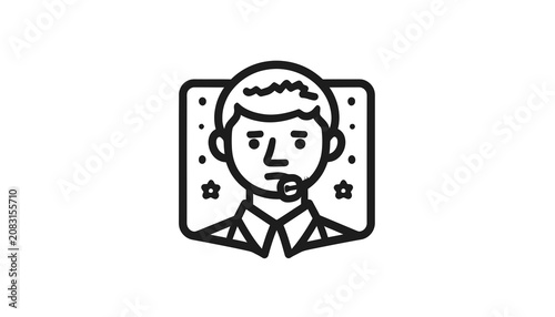 Simple line drawing of a man.