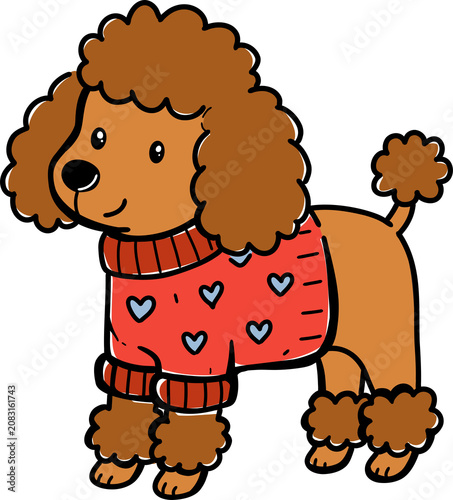 Cute Cartoon Dog Clipart Set with Playful Puppy Characters, Floral Patterns, Sweater, Bow, and Collars on White Background