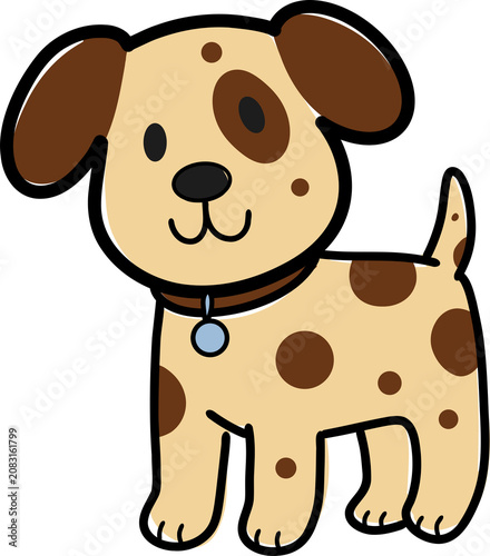 Cute Cartoon Dog Clipart Set with Playful Puppy Characters, Floral Patterns, Sweater, Bow, and Collars on White Background