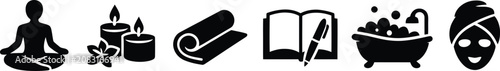 Fotografía Black icons for spa and wellness concepts