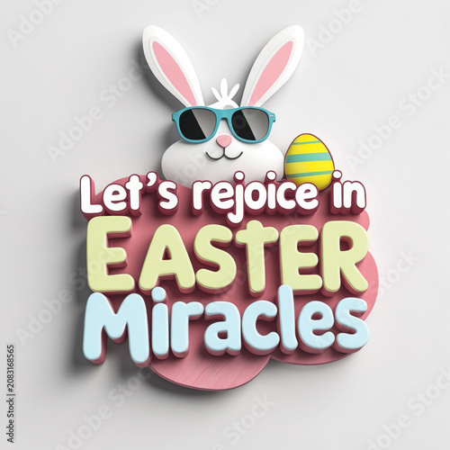 Easter Print Postcard Holiday Inscription lettering Text on Isolated White Background AI Generative