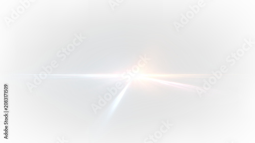 Quadro su tela Rainbow Lens Flare with Bright White Light Burst PNG