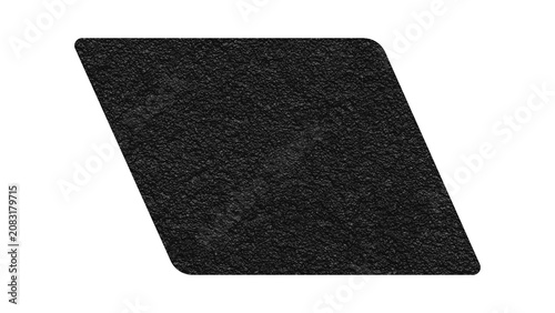 8K Black Metallic Grunge Texture Parallelogram Overlay, Transparent PNG Slanted Rough Matte Geometric Shape