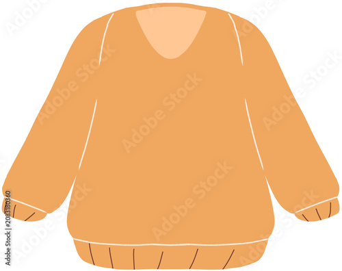 Fotografia Cute yellow orange oversized sweater doodle illustration
