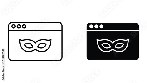 Konstfotografi Professional Minimal Vector Icon Browser incognito window icon Editable Stroke,