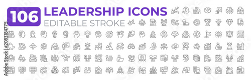 Foto Leadership line icons big set
