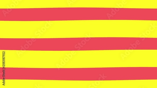 Abstract background with horizontal hand painted brush strokes in bright yellow and coral red colors 4K Motion video