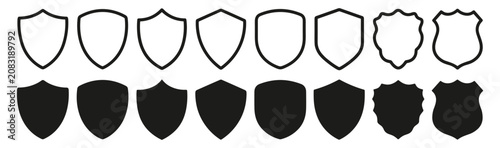 Canvastavla Black and white outline and silhouette icons of pirate ship swing amusement park