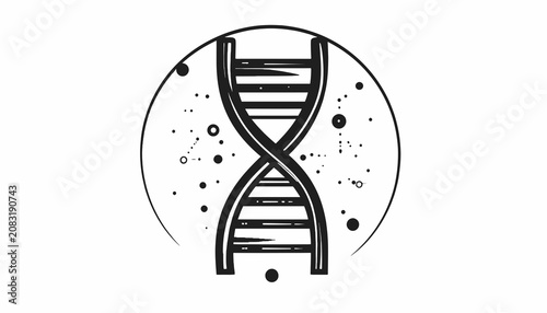 Bild auf Leinwand DNA Double Helix Genetic Structure Illustration.