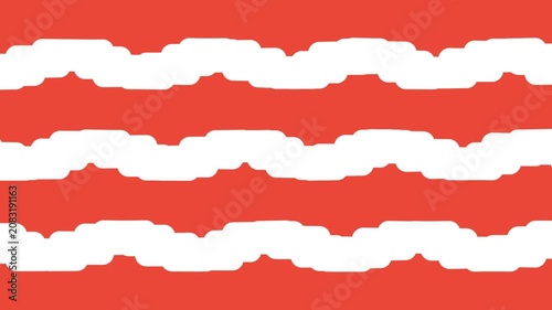 Abstract background with horizontal wavy white stripes on a bright orange surface 4K Motion video