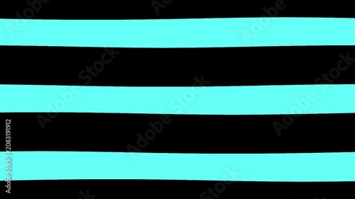 Abstract horizontal stripes pattern with light blue and black colors 4K Motion video
