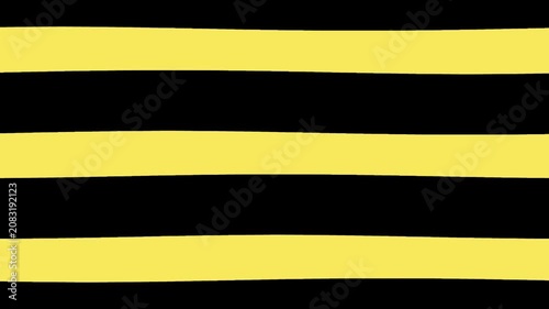 Black and yellow horizontal stripes hand drawn artistic pattern 4K Motion video