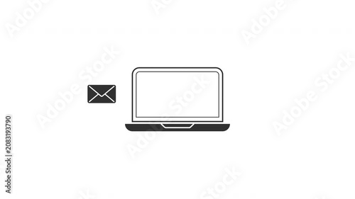 Mail email message receiving envelope icon animation