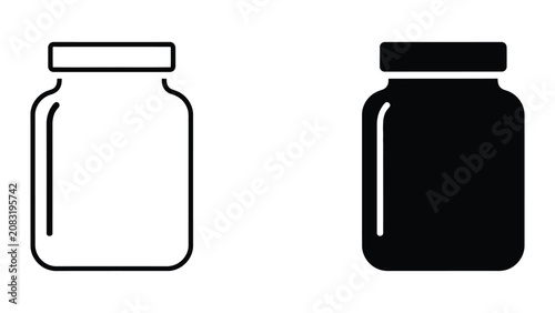 Tableau sur toile Professional Minimal Vector Icon Glass storage jar container bottle vector icon