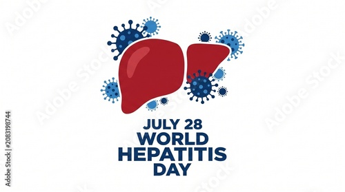 World Hepatitis Day July 28 Liver Virus Infection Medical Awareness Vector Illustration