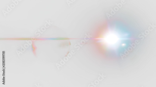Fotografija Light reflection with color dispersion on a transparent background during a brig