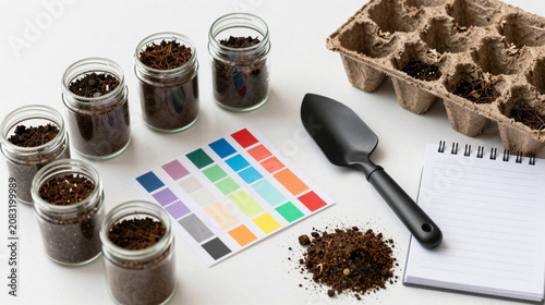 Soil health kit with earth jars, seedling tray and blank notes