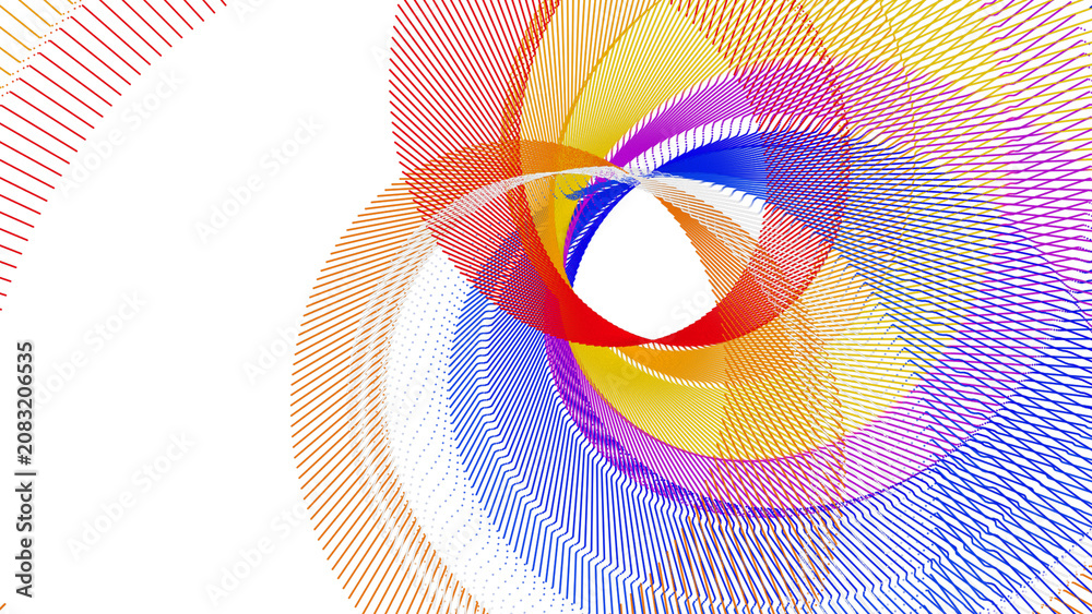Bild auf Leinwand Abstract Multi-Color Linear Wormhole