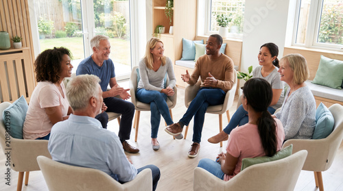 Support group for diverse adults recovering from substance use challenges