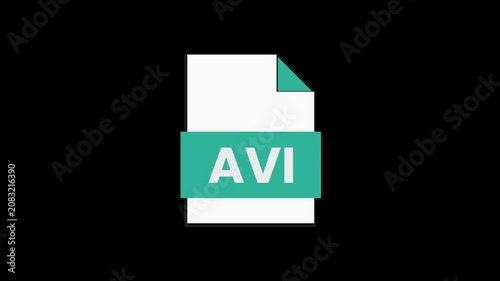 AVI File Icon: A clear and simple graphic representing a file with the AVI extension, commonly used for audio-visual interleave video files.