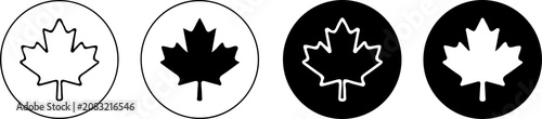 Fotografía Minimalist vector illustration of the official black and white Canadian flag wit