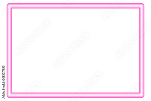 Minimalist 3D Pink Gradient Rectangular Frame Border Geometric Pipe Panel Lines Isolated on Transparent Background