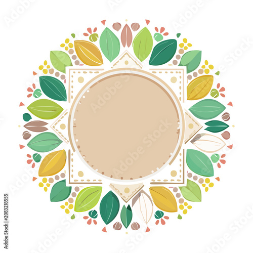 Colorful Floral Mandala Frame Vector