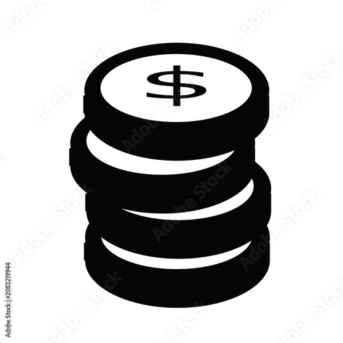 stack of coins money finance icon vector illustration