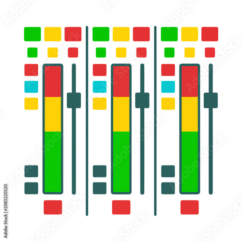 Audio Mixer Faders and Levels
