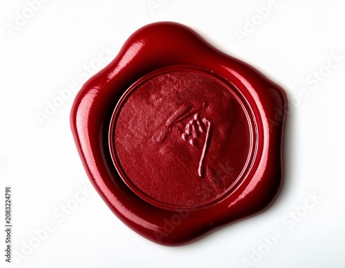 close up of a red wax seal
