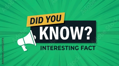 Vibrant green graphic illustration featuring a bold did you know text banner with a megaphone